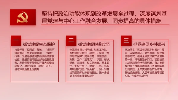 红色大气党建党支部年终工作总结PPT