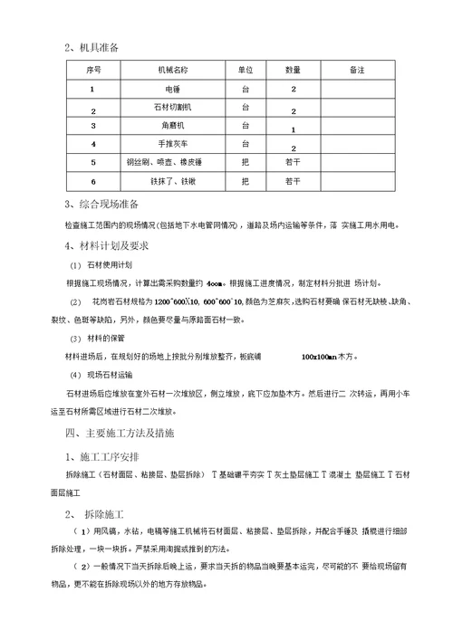 广场地面维修工程施工方案