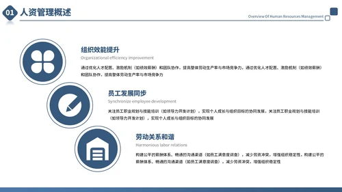 蓝色商务风人力资源管理培训通用PPT模板