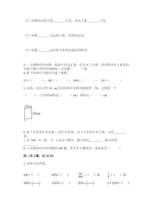 西师大版数学小升初模拟试卷及完整答案【网校专用】.docx