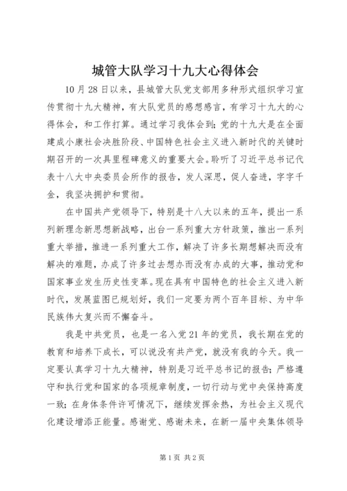 城管大队学习十九大心得体会.docx