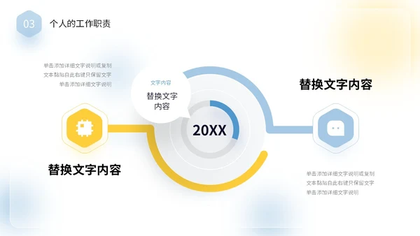 毛玻璃风清新蓝黄色个人述职报告年终工作总结PPT