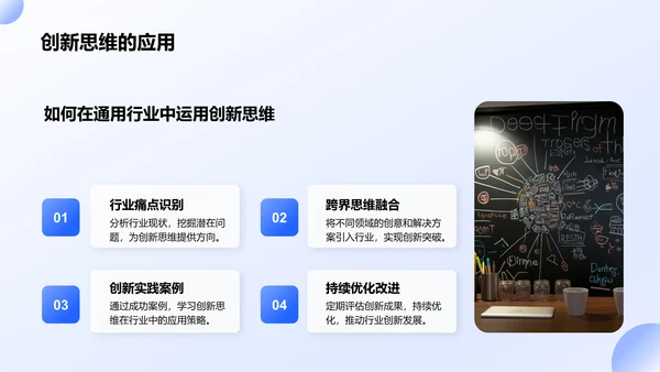 蓝色3D风团队创意与创新思维激发PPT模板