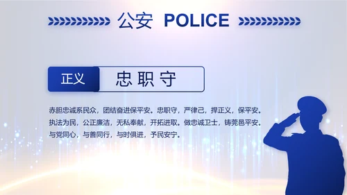 蓝色科技感派出所工作总结计划动态PPT