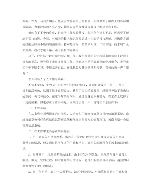 精编之怎么写新人个人工作总结范文.docx