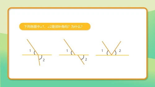 绿色小清新初一数学相交线课件PPT模板