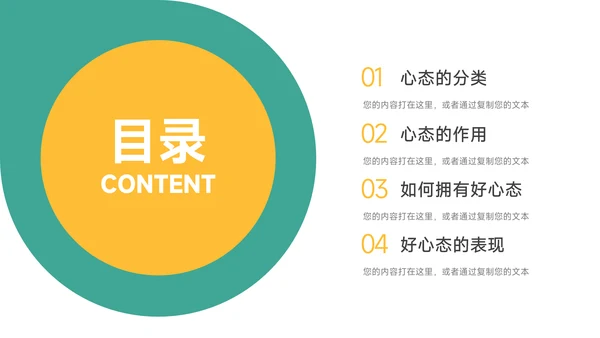 黄绿双色简约员工心理培训PPT模板