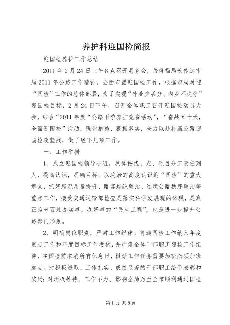 养护科迎国检简报 (3).docx