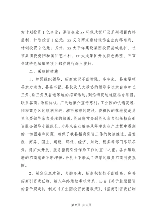 县招商引资工作情况汇报 (4).docx