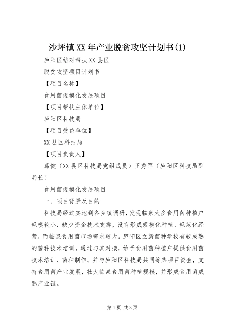 沙坪镇XX年产业脱贫攻坚计划书(2).docx