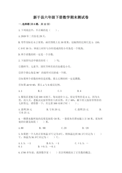 新干县六年级下册数学期末测试卷学生专用.docx