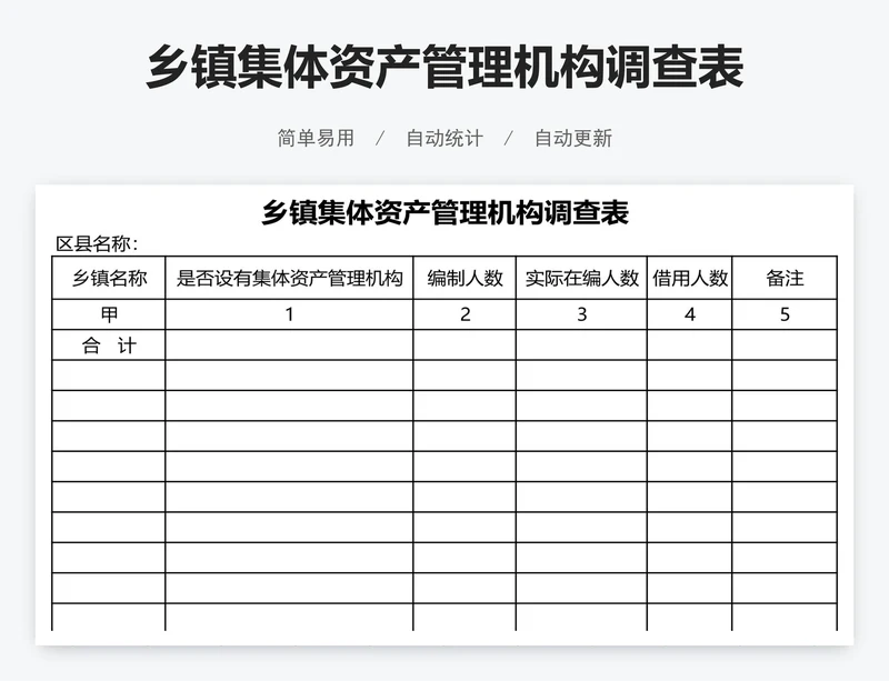 乡镇集体资产管理机构调查表