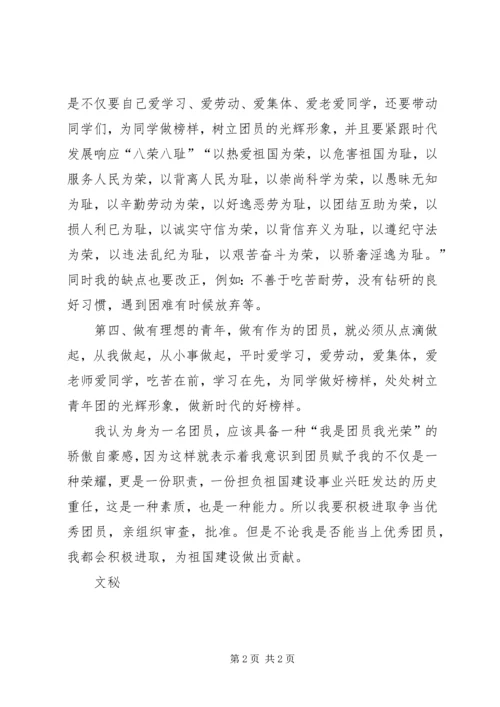 优秀共青团员事迹申报材料.docx