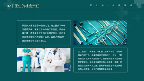 墨绿简约实拍医护医生职业道德培训动态PPT