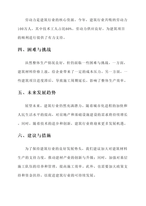 建筑行业生产情况汇报