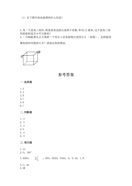 人教版五年级下册数学期末测试卷附答案【黄金题型】.docx