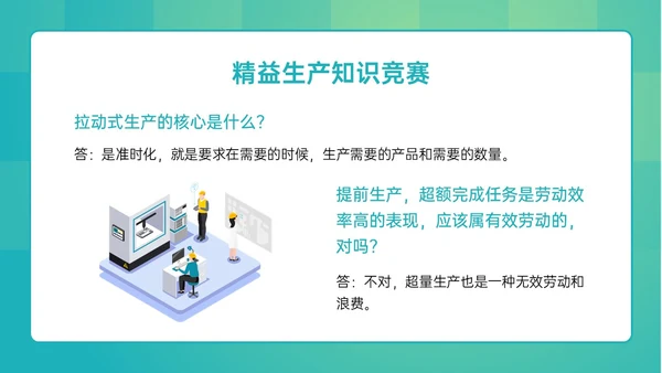 绿色简约精益生产知识竞赛培训PPT课件