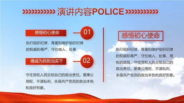 警察公安心向党工作总结计划PPT