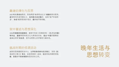 黄色简约风人物介绍之陈独秀