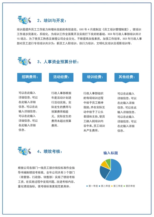 年终总结汇报小清新工作总结