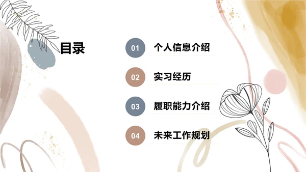 橙色小清新本科毕业生求职简历PPT模板