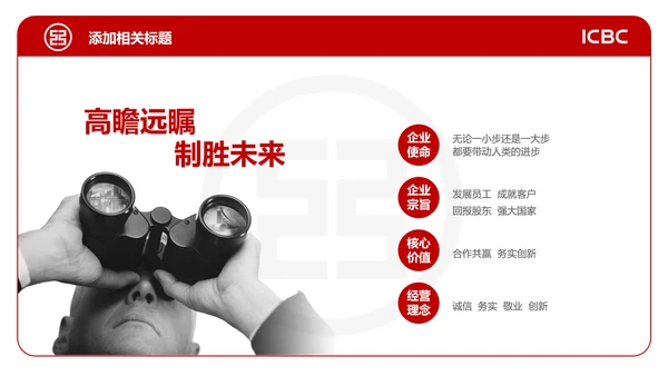 中国工商银行工行工作总结汇报PPT模板