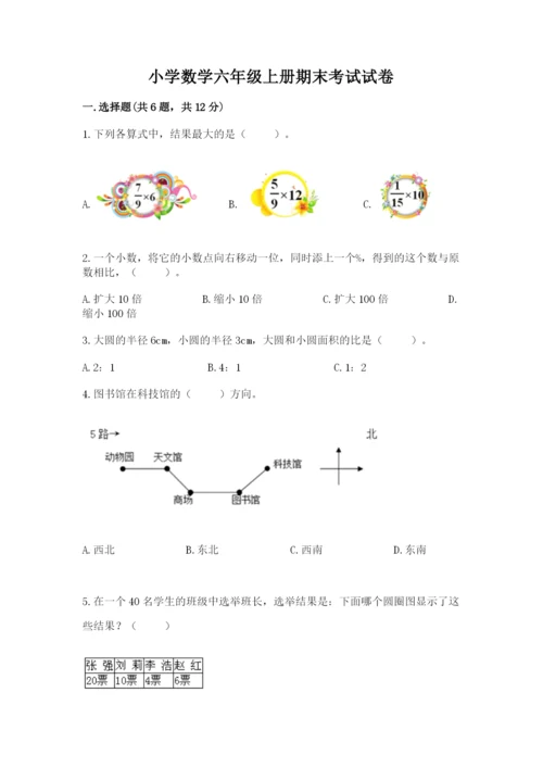 小学数学六年级上册期末考试试卷附参考答案（典型题）.docx