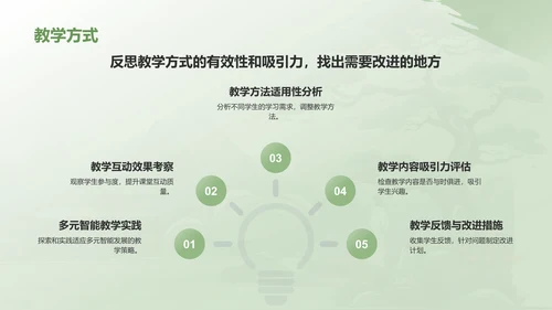 绿色水墨风教师通用年中工作总结汇报PPT模板