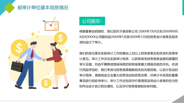 简约实景商务几何财务资金年度审计报告PPT模板