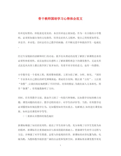 精编骨干教师国培学习心得体会范文.docx