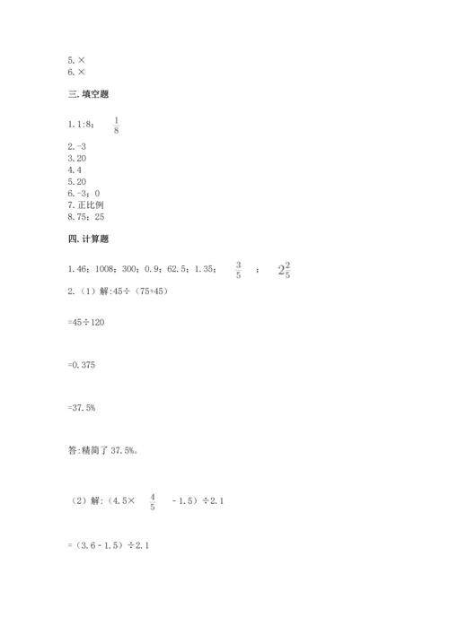 小学六年级下册数学期末测试卷及答案【名师系列】.docx