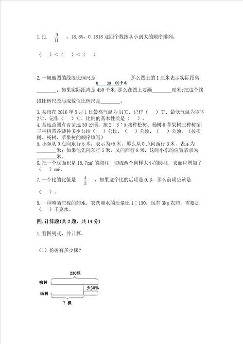 小学数学六年级下册期末测试卷附完整答案【必刷】