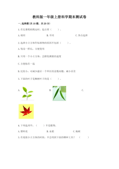 教科版一年级上册科学期末测试卷（突破训练）.docx