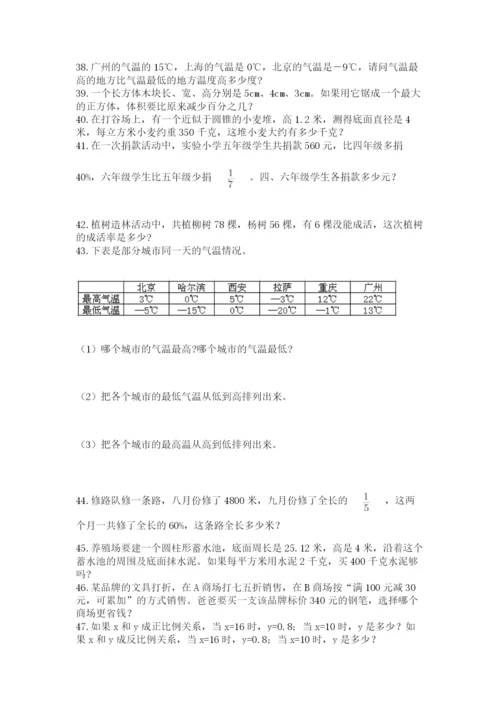 六年级小升初数学应用题50道带答案（满分必刷）.docx