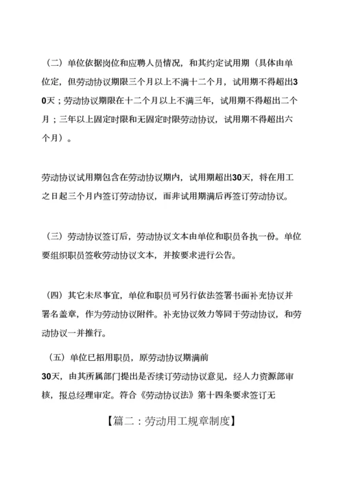 用工管理专项规章新规制度.docx