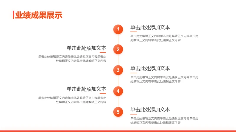 红色渐变风5项图示业绩亮点