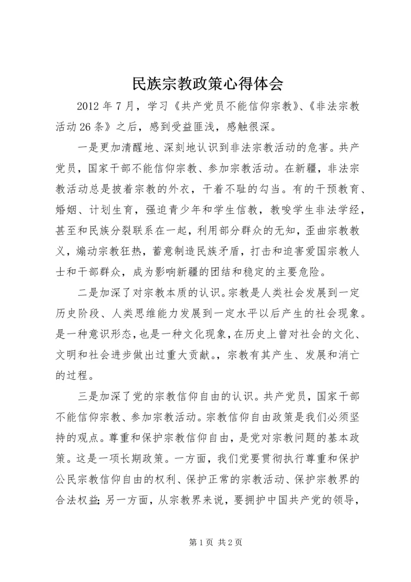 民族宗教政策心得体会 (4).docx