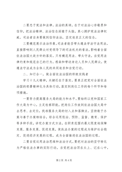 学习党的十九大依法治国心得体会.docx