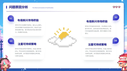 蓝色像素风工作汇报ppt模板
