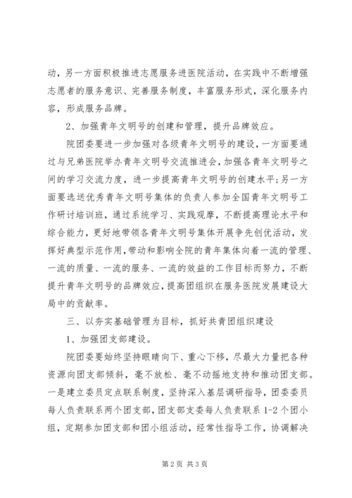 人民医院团委工作计划.docx