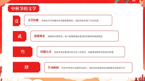 红色中国风风格中秋节介绍PPT模板
