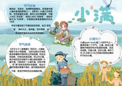 小满二十四节气Word小报