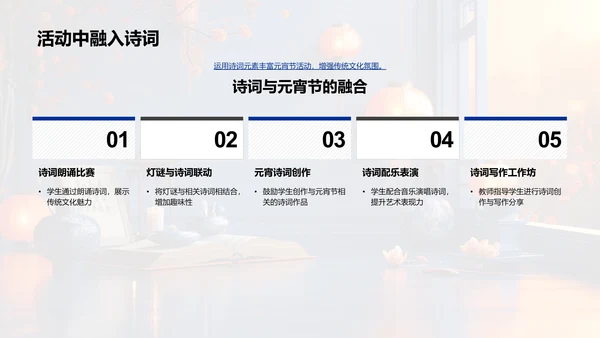 元宵节的诗词文化教育PPT模板
