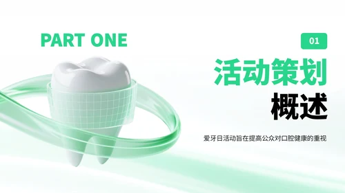 绿色简约风爱牙日知识宣传科普PPT