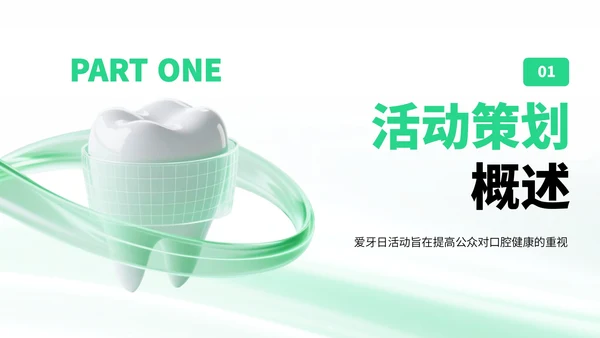绿色简约风爱牙日知识宣传科普PPT