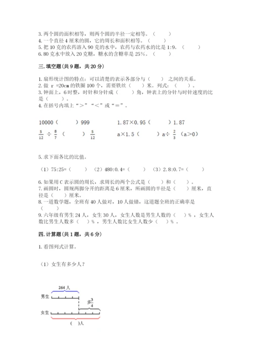 小学六年级上册数学期末测试卷加解析答案.docx