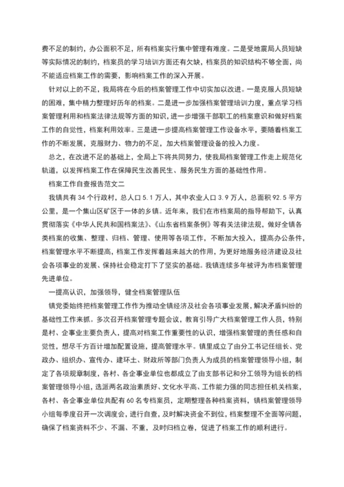 档案的自查报告范文精选.docx