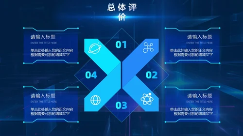 蓝色炫酷未来科技元宇宙人工智能项目汇报通用PPT模板工作总结