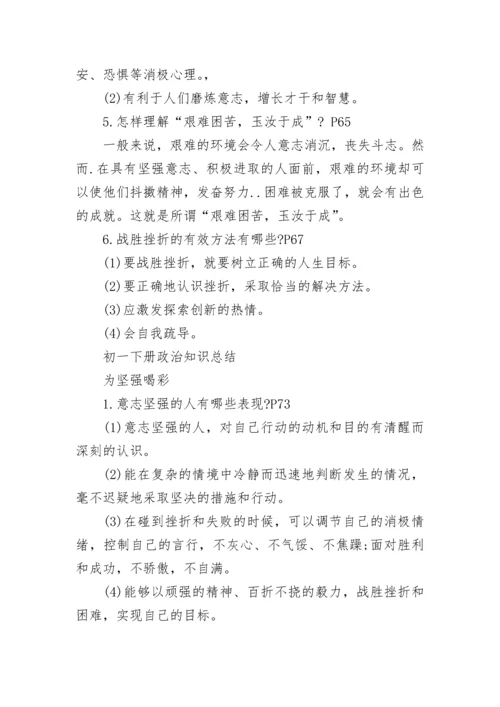 初一下册政治重要知识点总结.docx