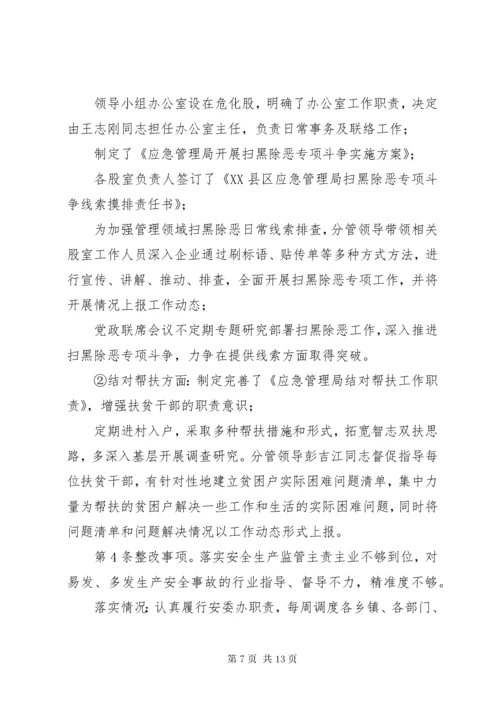 县应急管理局委员会关于巡察反馈意见整改情况的报告.docx